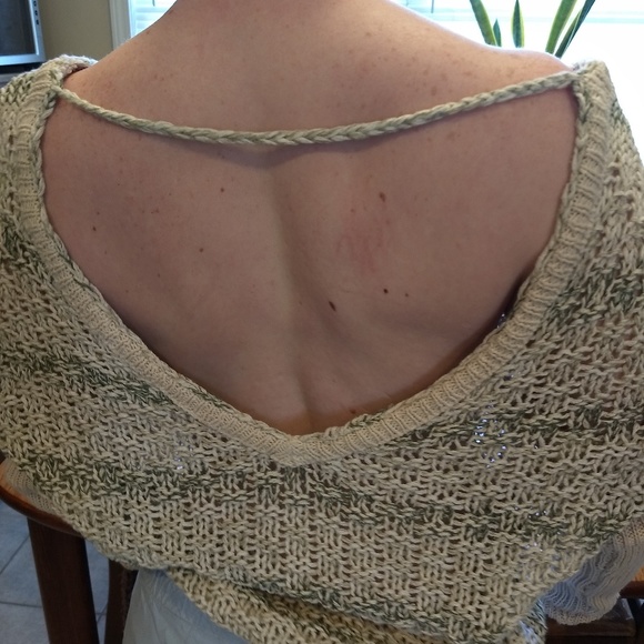 Free People V-Backed Slouch Knit Sweater. - Picture 3 of 8